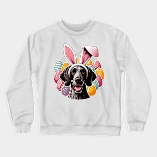 Pudelpointer Enjoys Easter with Festive Bunny Ears Crewneck Sweatshirt